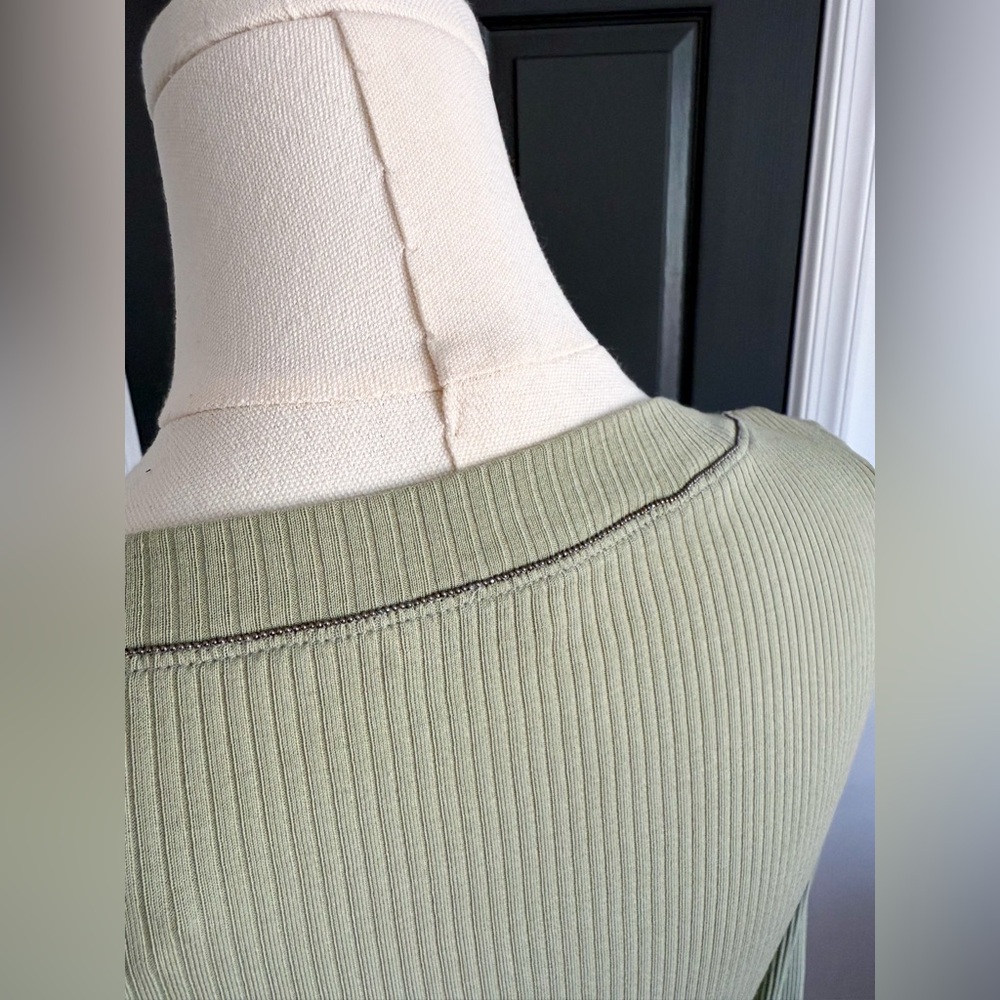 Brunello Cucinelli Ribbed Long Sleeve Tee - Picture 6 of 11